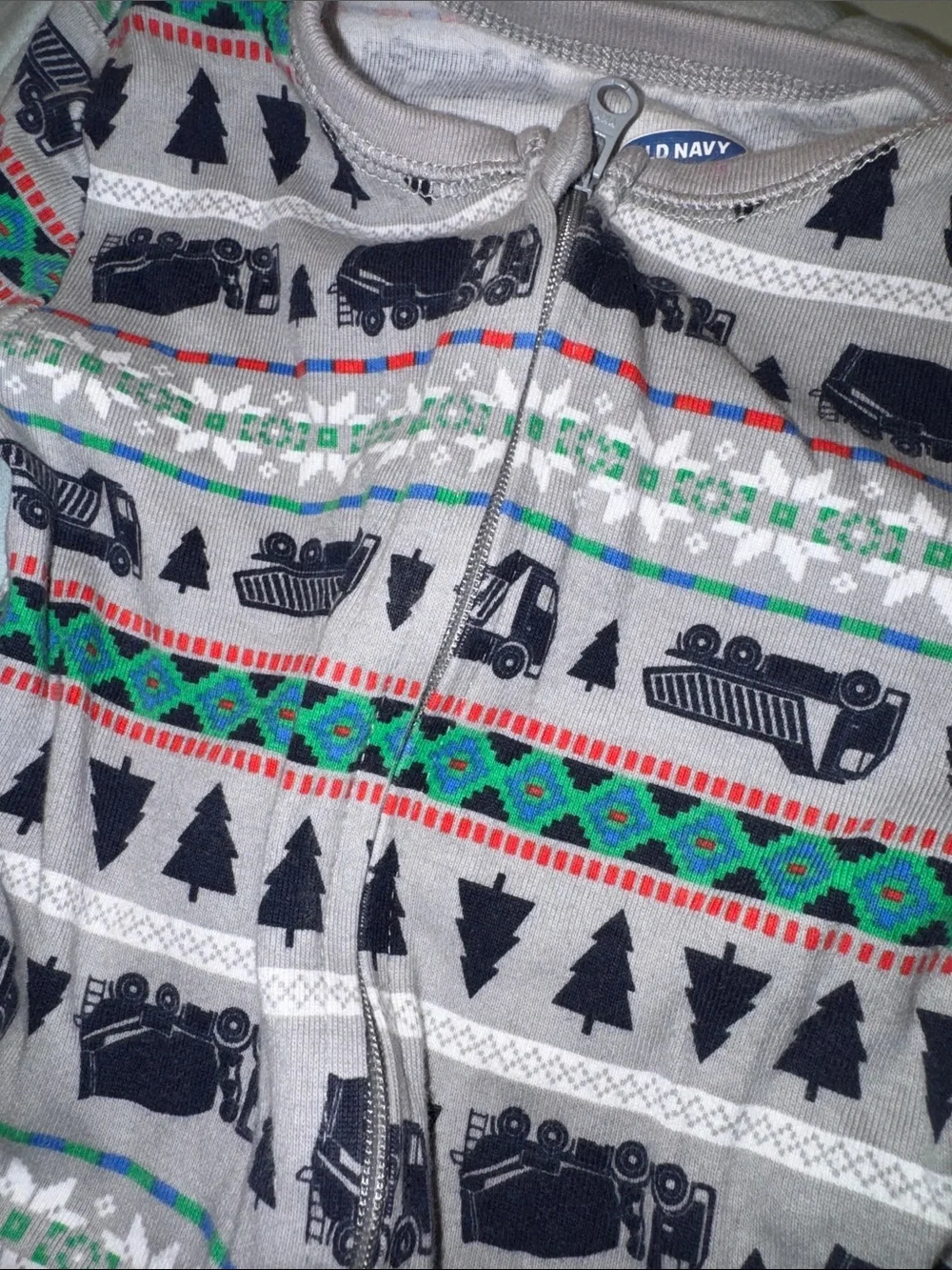 Christmas Construction Truck Footie Pajamas